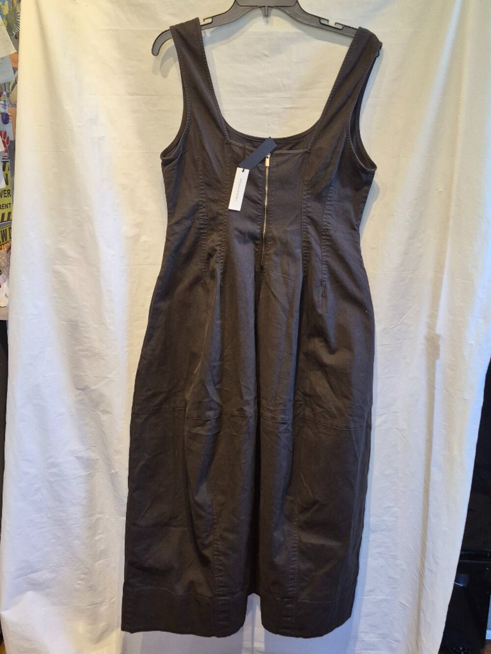 NWT Banana Republic sz 12 Stretch Cotton Barrel Midi Dress Fit & Flare - Picture 6 of 8